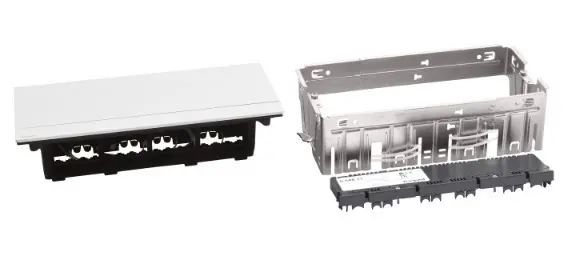 Лючок із висувним блоком Legrand на 8 модулів (654811) алюміній - фото №3