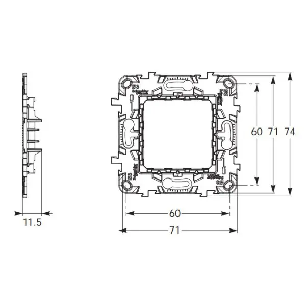Суппорт Schneider Electric NU7002P пластиковый 2М - фото №1 Суппорт Schneider Electric NU7002P пластиковый 2М - фото №1