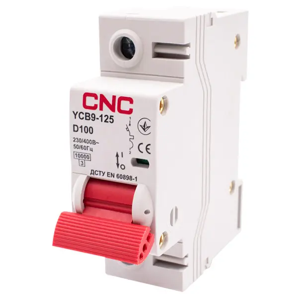Автоматический выключатель CNC YCB9-125 1Р 100А 10kA D - фото №1