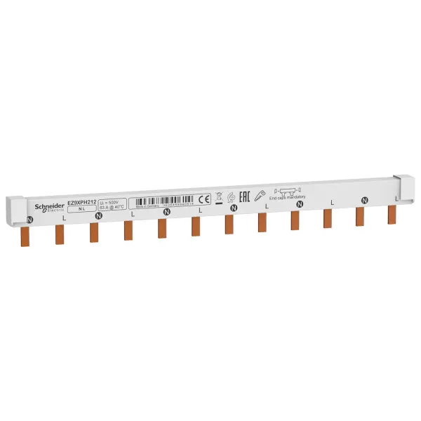 Гребінчаста шина Schneider Electric EZ9XPH212 Easy9 63A 2P на 12 модулів Гребінчаста шина Schneider Electric EZ9XPH212 Easy9 63A 2P на 12 модулів
