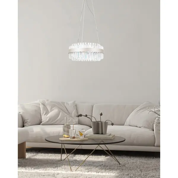 Подвесной светильник, люстра Italux PND-34386-1-CH-CL Horna LED 1x36W 3000K 2098Lm IP20 никелевый - фото №1