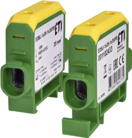 Вводная силовая клемма Eti EDBJ-1x35-1x35PE 125A 1000В AC/DC (1102433)