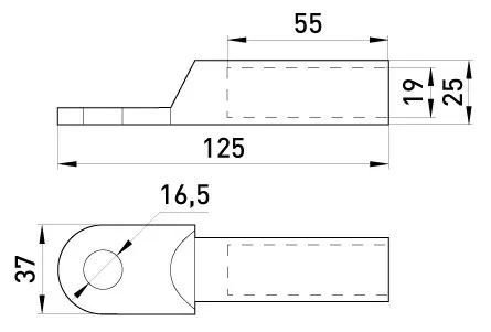 Медный кабельный наконечник E.Next e.end.stand.dt.185 (s039010) - фото №1
