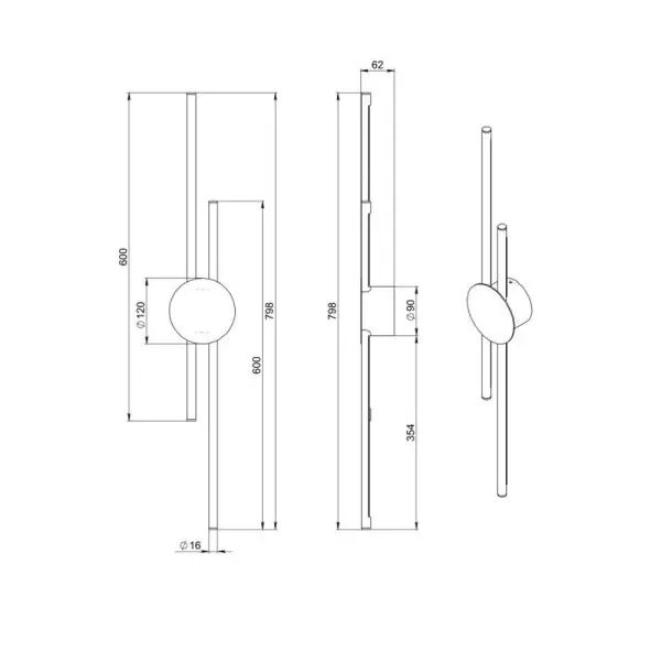 Бра, настінний світильник Pikart 33894-2 Line Right LED 2x10W 4000K IP20 білий - фото №1