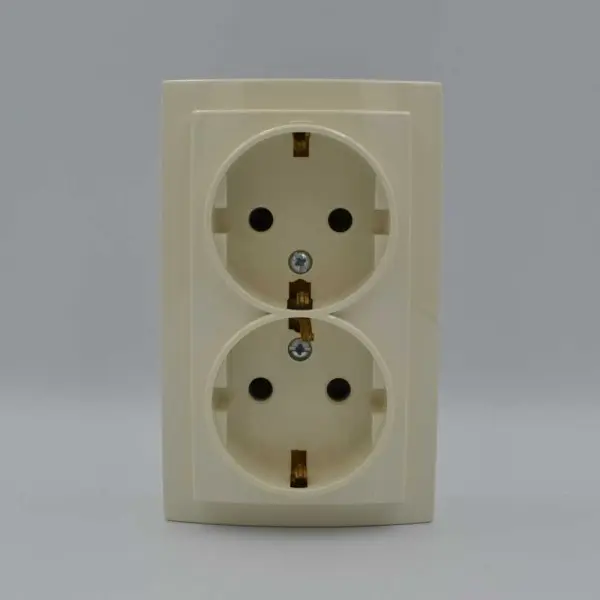 Розетка Nilson Themis кремова 2-на з заземленням ( 26121025 ) - фото №3