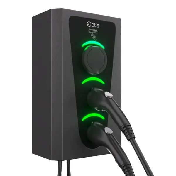 Комерційна зарядна станція для електромобілів Octa Energy SW336-С22-C2-C2 Smart Wall на 36кВт із 3 портами (Type 2 Type 2 Type 2)