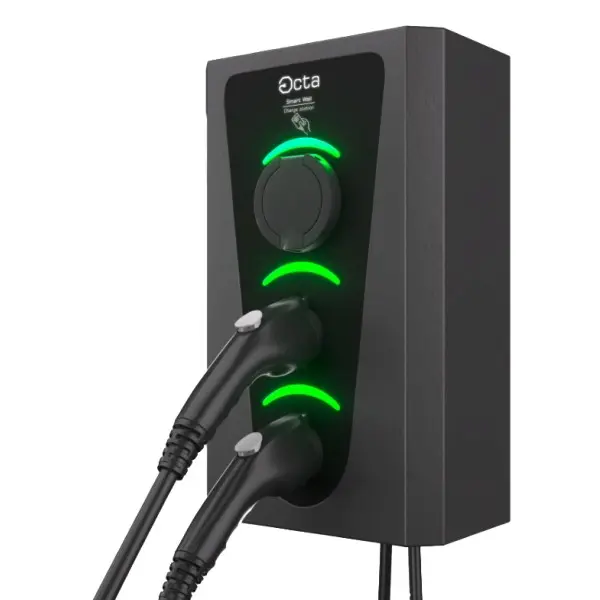 Комерційна зарядна станція для електромобілів Octa Energy SW336-С22-C2-C2 Smart Wall на 36кВт із 3 портами (Type 2 Type 2 Type 2) - фото №2