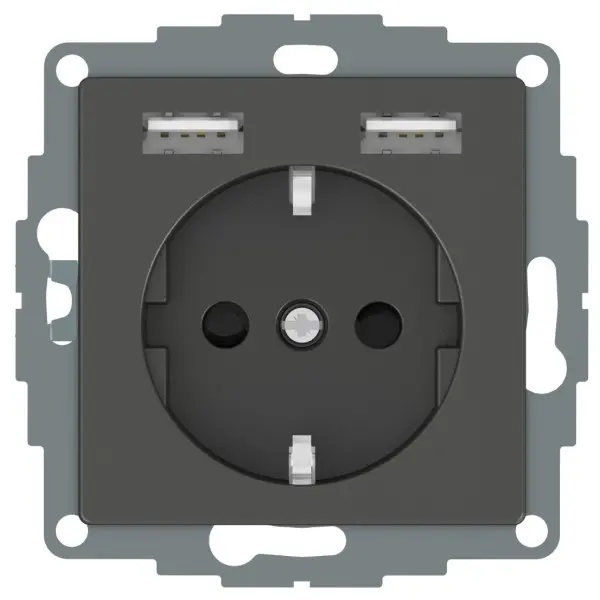 USB розетка Schuko Schneider Electric Merten System M MTN2366-0414 2 USB (антрацит) USB розетка Schuko Schneider Electric Merten System M MTN2366-0414 2 USB (антрацит)