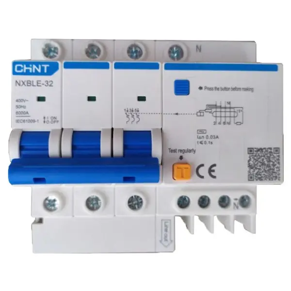 Дифференциальный выключатель Chint NXBLE-32 3P+N C16 30мА AC 6кА (819512)