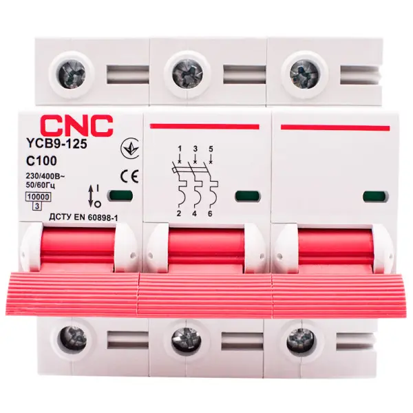Автоматический выключатель CNC YCB9-125 3Р 100А 10kA C