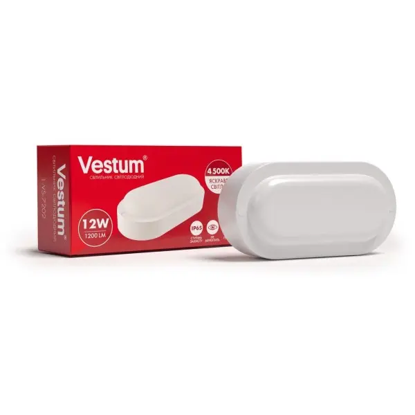 Овальный светильник Vestum 1-VS-7202 12Вт 4500K 220В - фото №1