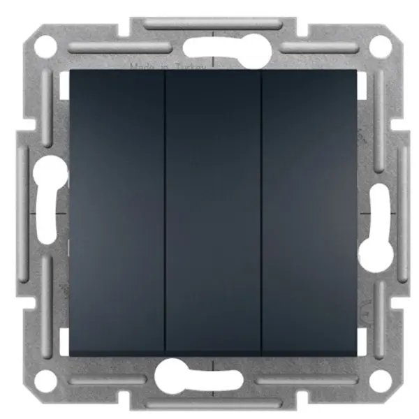 Трехклавишный выключатель Schneider Electric Asfora EPH2100171 (антрацит) Трехклавишный выключатель Schneider Electric Asfora EPH2100171 (антрацит)
