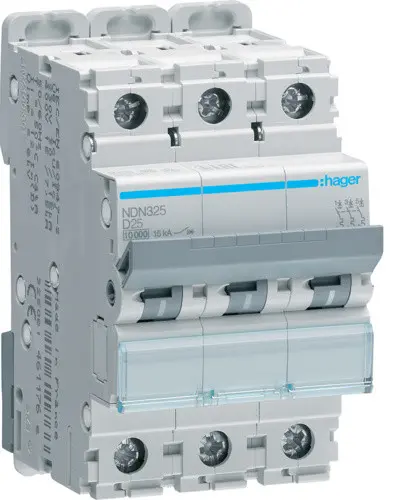 Автоматичний вимикач NDN325 (3p, D, 25А) Hager