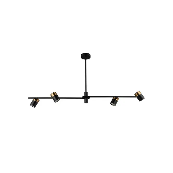 Люстра Italux PND-58892-4-BK-BRO Elice GU10 4x35W IP20 чорна