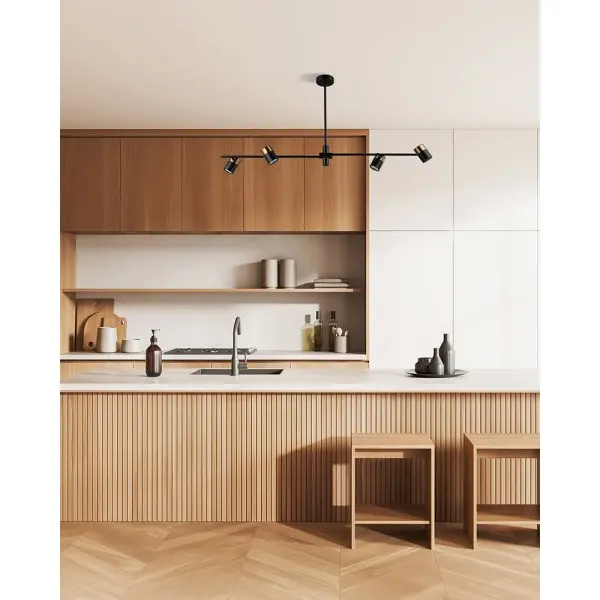 Люстра Italux PND-58892-4-BK-BRO Elice GU10 4x35W IP20 чорна - фото №1