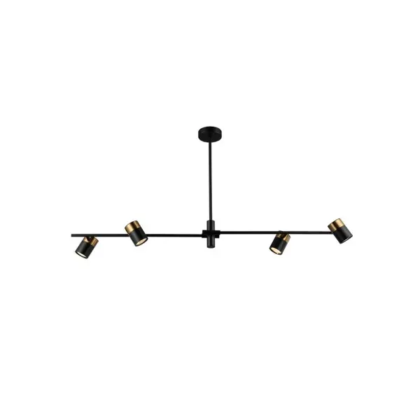 Люстра Italux PND-58892-4-BK-BRO Elice GU10 4x35W IP20 чорна - фото №2