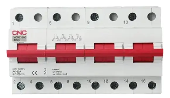 Модульний перемикач навантаження CNC YCBZ-125 4P 100A 1-0-2 240/415В (Б00045975)