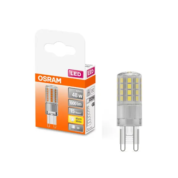 Светодиодная лампочка Osram 4058075432451 LED PIN48 G9 1x4.5W 2700K 600Lm IP20 - фото №1 Светодиодная лампочка Osram 4058075432451 LED PIN48 G9 1x4.5W 2700K 600Lm IP20 - фото №1