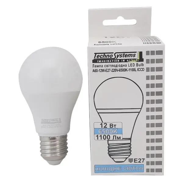 Светодиодная лампа TNSy LED ElectroGurt-A60-12W-E27-220V-6500K-1100L ICCD (TNSy5000255) - фото №3 Светодиодная лампа TNSy LED ElectroGurt-A60-12W-E27-220V-6500K-1100L ICCD (TNSy5000255) - фото №3