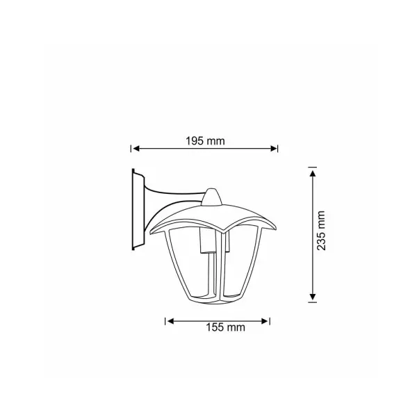 Уличный светильник Goldlux 311870 Igma E27 1x12W IP44 BK - фото №1