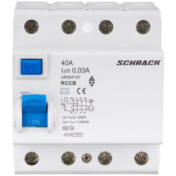 УЗО Schrack AR054103 10кА 40А 30мА 3P+N тип A - фото №1