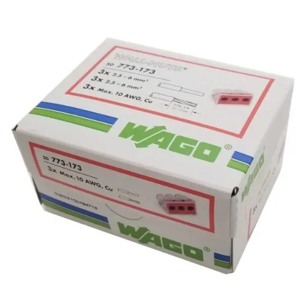 Клема на 3 дроти WAGO 773-173 2,5-6,0 мм2 41А - фото №3 Клема на 3 дроти WAGO 773-173 2,5-6,0 мм2 41А - фото №3
