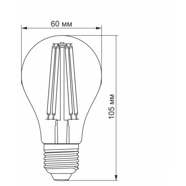 Світлодіодна лампа філаментна Videx Filament A60FA E27 10Вт 2200K (VL-A60FA-10272) бронза - фото №1