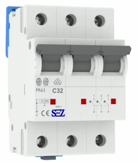 Трехполюсный автомат SEZ 63 C 32А 3P (PR63C32А)