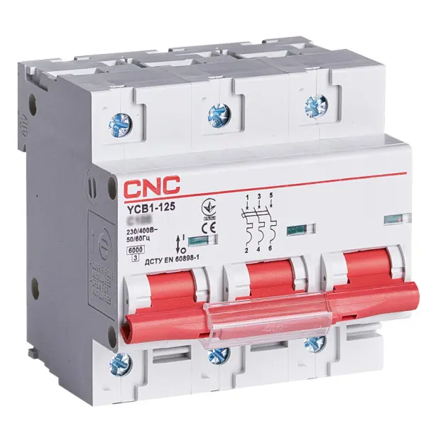 Модульный автоматический выключатель CNC YCB1-125 3Р 63А 6кА D (Б00029409)