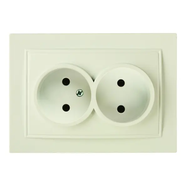 Розетка Nilson Thor кремовая 2-я без заземления ( 27121024 )