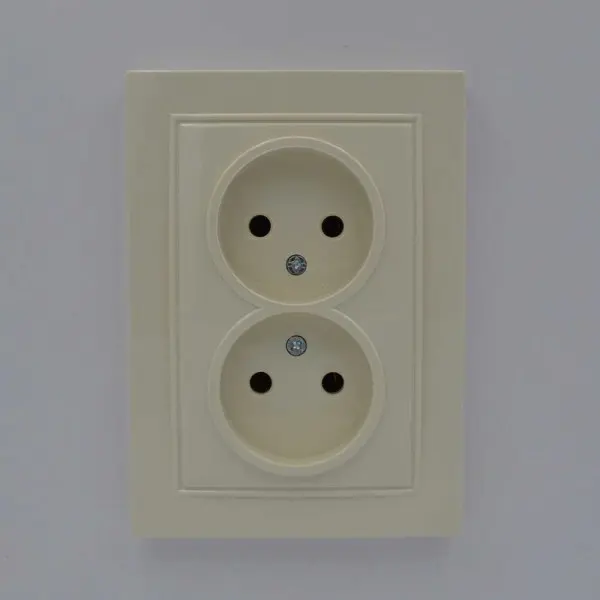 Розетка Nilson Thor кремовая 2-я без заземления ( 27121024 ) - фото №3
