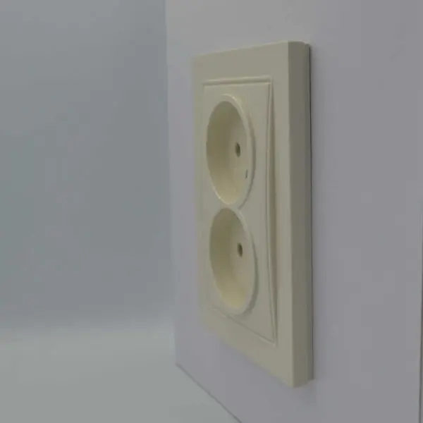 Розетка Nilson Thor кремовая 2-я без заземления ( 27121024 ) - фото №4