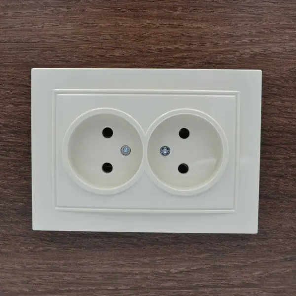 Розетка Nilson Thor кремовая 2-я без заземления ( 27121024 ) - фото №5