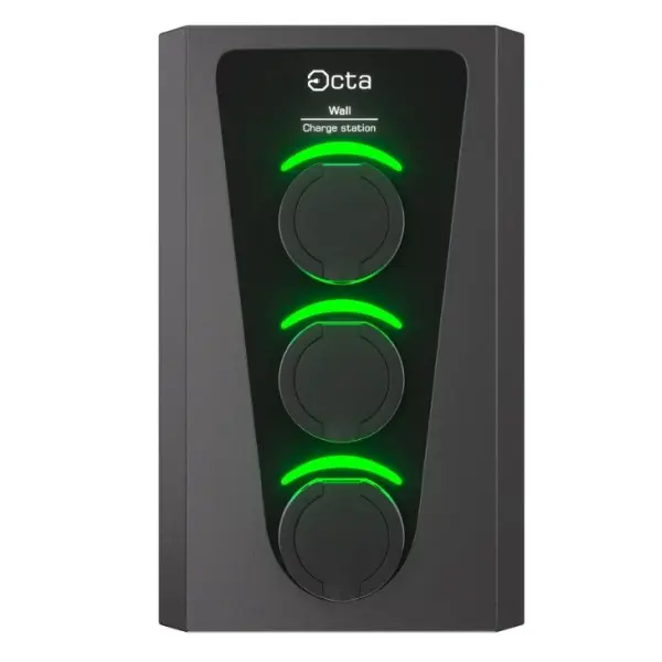 Бытовая зарядная станция Octa Energy W322-S-S-S Wall на 22кВт (розетка 1ф + розетка 1ф + розетка 1ф)