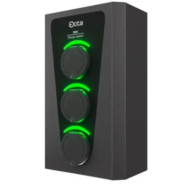 Бытовая зарядная станция Octa Energy W322-S-S-S Wall на 22кВт (розетка 1ф + розетка 1ф + розетка 1ф) - фото №1