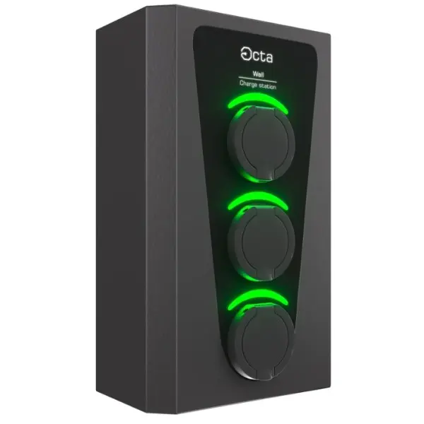 Бытовая зарядная станция Octa Energy W322-S-S-S Wall на 22кВт (розетка 1ф + розетка 1ф + розетка 1ф) - фото №2