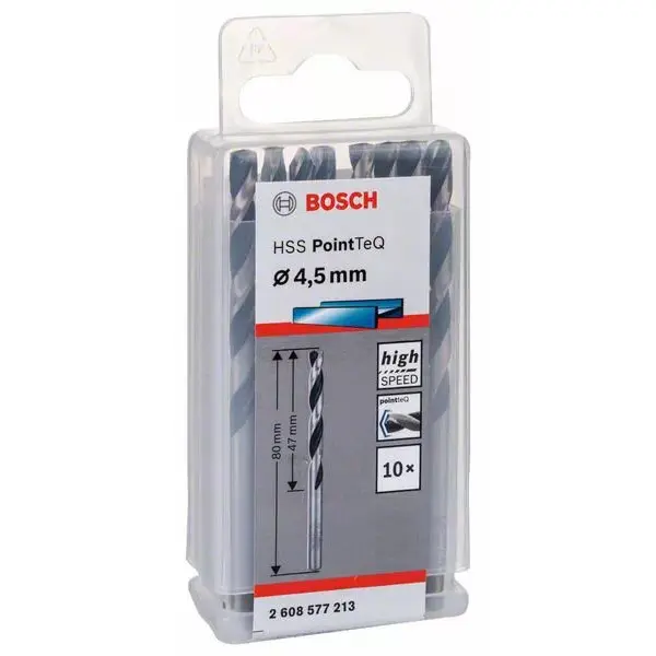 Свердла Bosch 2608577213 PointTeQ Svyerl HSS 4,5мм (10шт) - фото №1