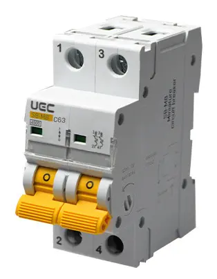 Автоматический выключатель UEC SB-M8 2P 63A C 4,5кA (MCB45-2-063-C)