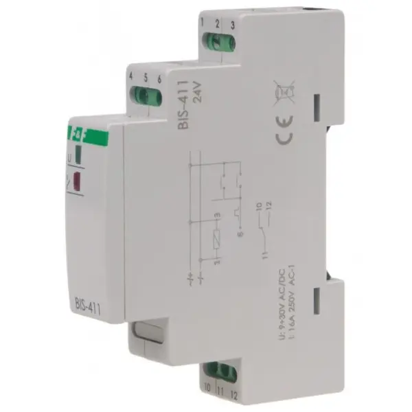 Бистабильное реле F&F BIS-411-24V 9-30В AC/DC 16А