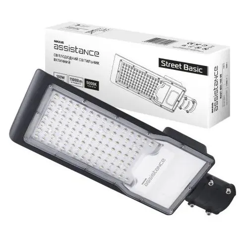 Світлодіодний консольний світильник Maxus assistance Street Basic 100Вт 850 GR (MAST-BSC-100-GR) - фото №3