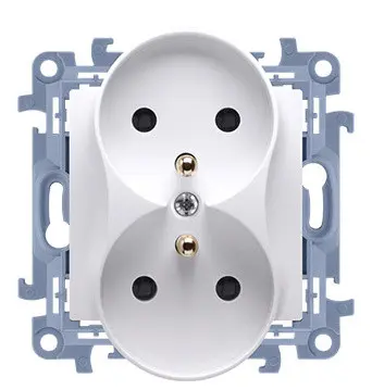 Подвійна розетка Kontakt Simon Simon 10 CGZ2M.01/11 із заземленням French (білий)