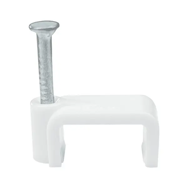 Скоба кабельна 5мм плоска біла СКІМ ( С1221001 )