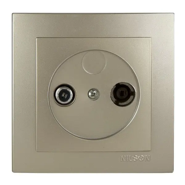 Розетка Nilson Touran золото TV-SAT проходная ( 24151036 )