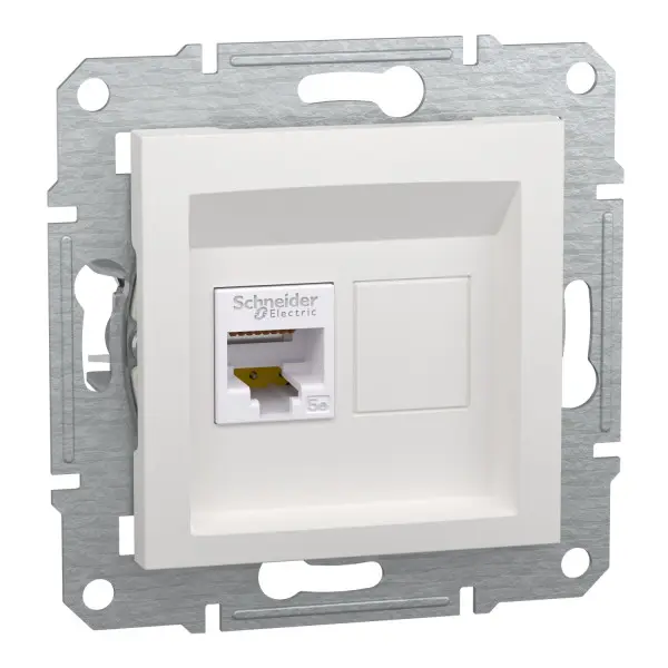 Комп'ютерна розетка RJ45 UTP cat.5e Schneider Electric Asfora без рамки біла (EPH4370121) Комп'ютерна розетка RJ45 UTP cat.5e Schneider Electric Asfora без рамки біла (EPH4370121)