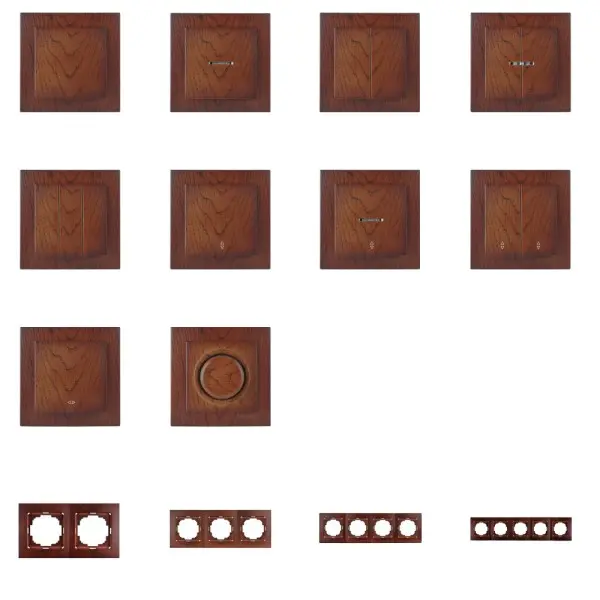 Выключатель Nilson Touran орех 1кл ( 24271001 ) - фото №6