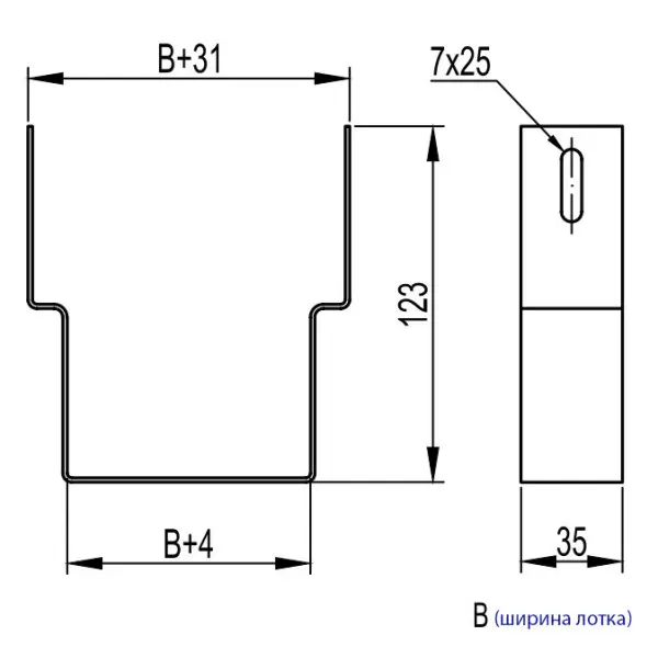 Скоба для підвішування DKC BMS1030 STS 300 (низ) - фото №1