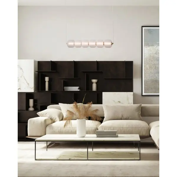 Подвесной светильник, люстра Italux PND-34362-6H-HBR-OPAL Ganti LED 6x15W 3000K 1625Lm IP20 золотой - фото №1 Подвесной светильник, люстра Italux PND-34362-6H-HBR-OPAL Ganti LED 6x15W 3000K 1625Lm IP20 золотой - фото №1