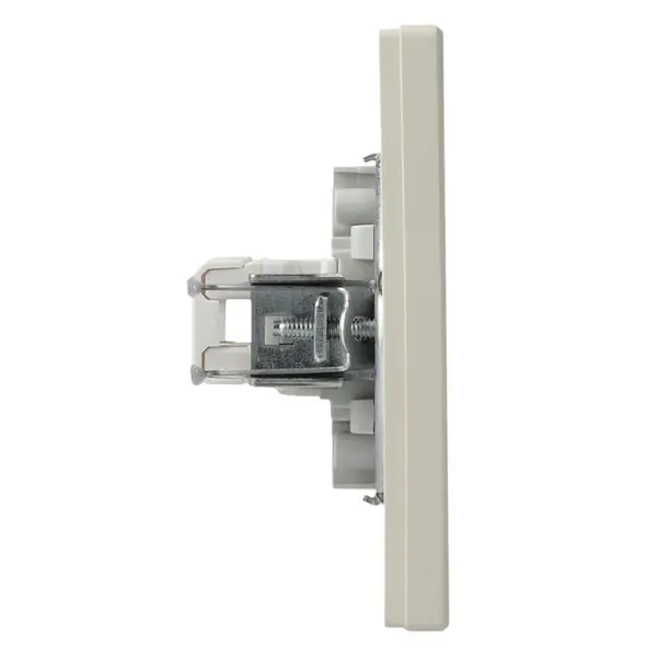 Розетка компьютерная RJ45 кат.5е UTP двойная кремовая Asfora, EPH4400123 - фото №2