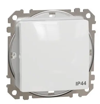 Одноклавішний перемикач Schneider Electric Sedna Design & Elements з кришкою IP44 білий SDD211106