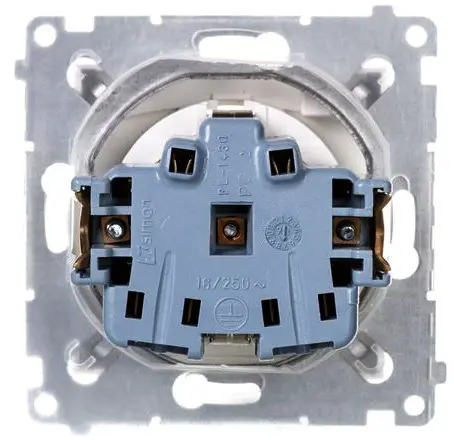 Електрична розетка Kontakt Simon Simon 54 Premium DGSZ1BZ.01/46A IP44 із заземленням шторками та прозорою кришкою (бронза) - фото №1